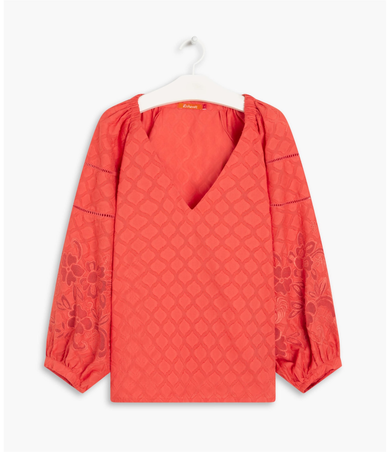  Bata Ulla Voil Bordado Coral