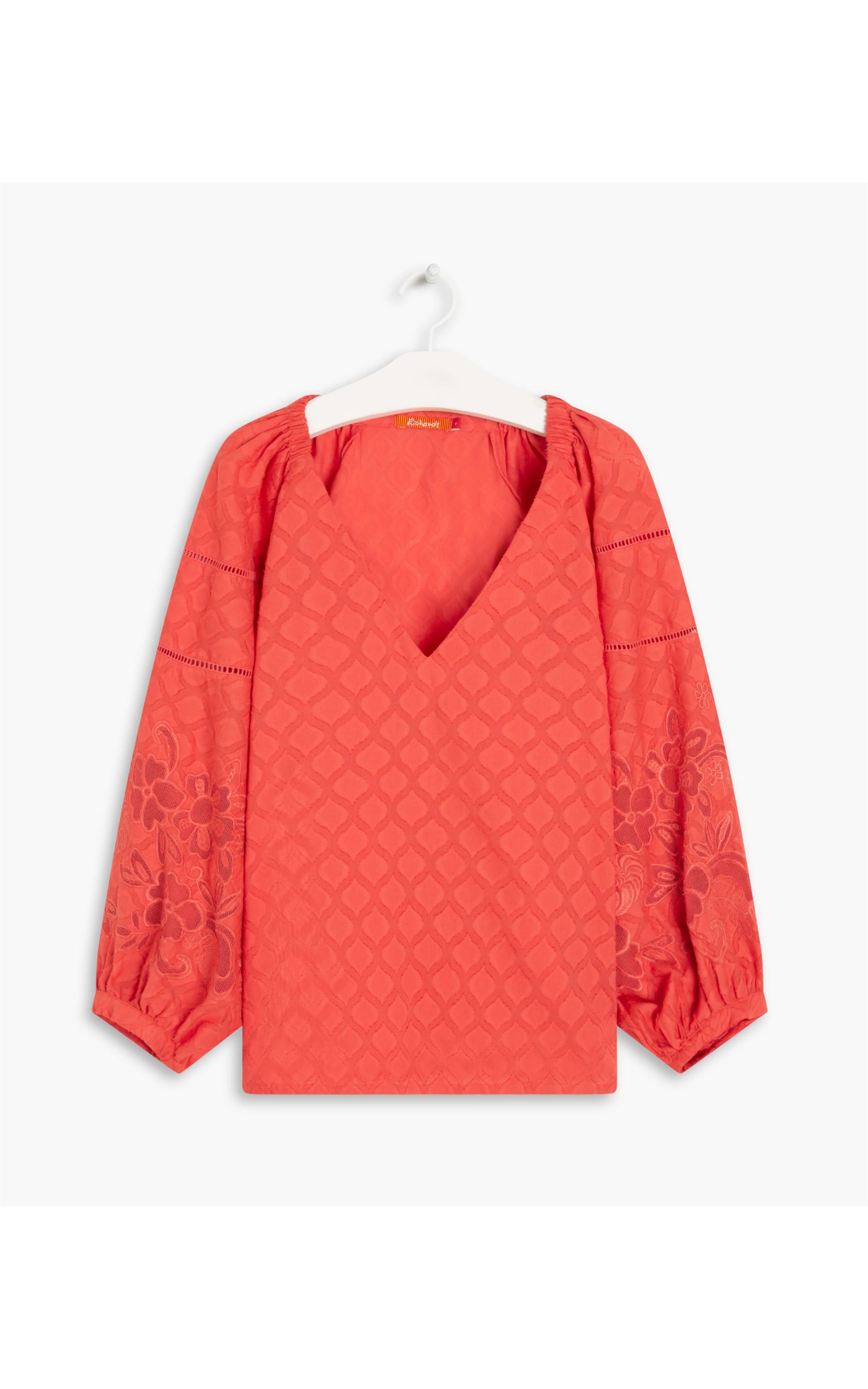  Bata Ulla Voil Bordado Coral