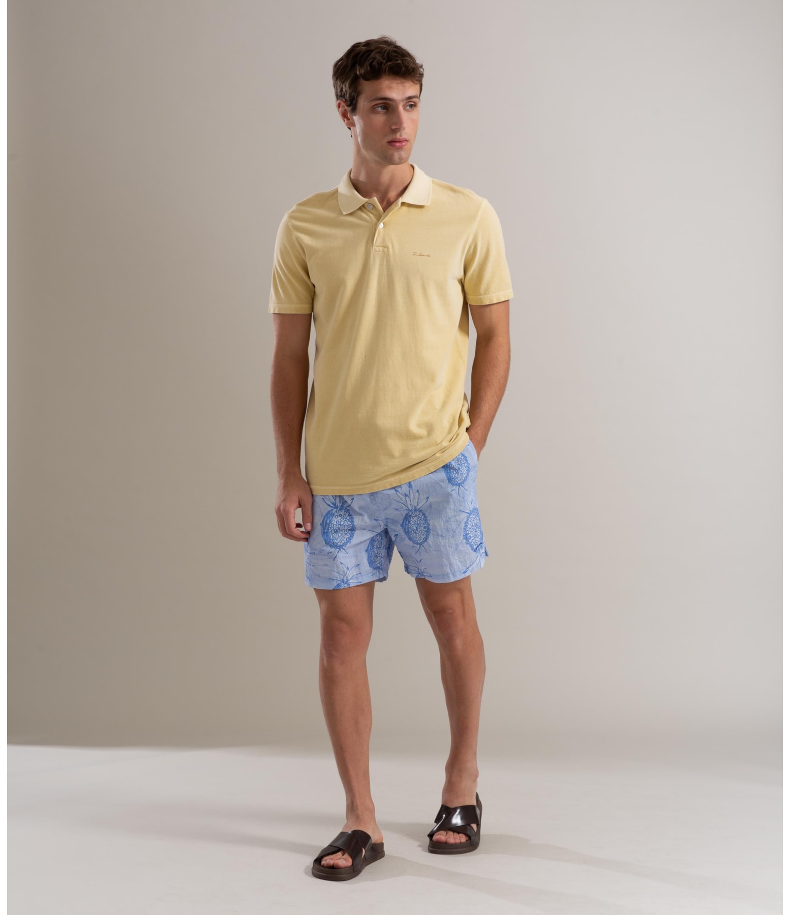 Beach Short Abacaxis Regular Azul Pervante