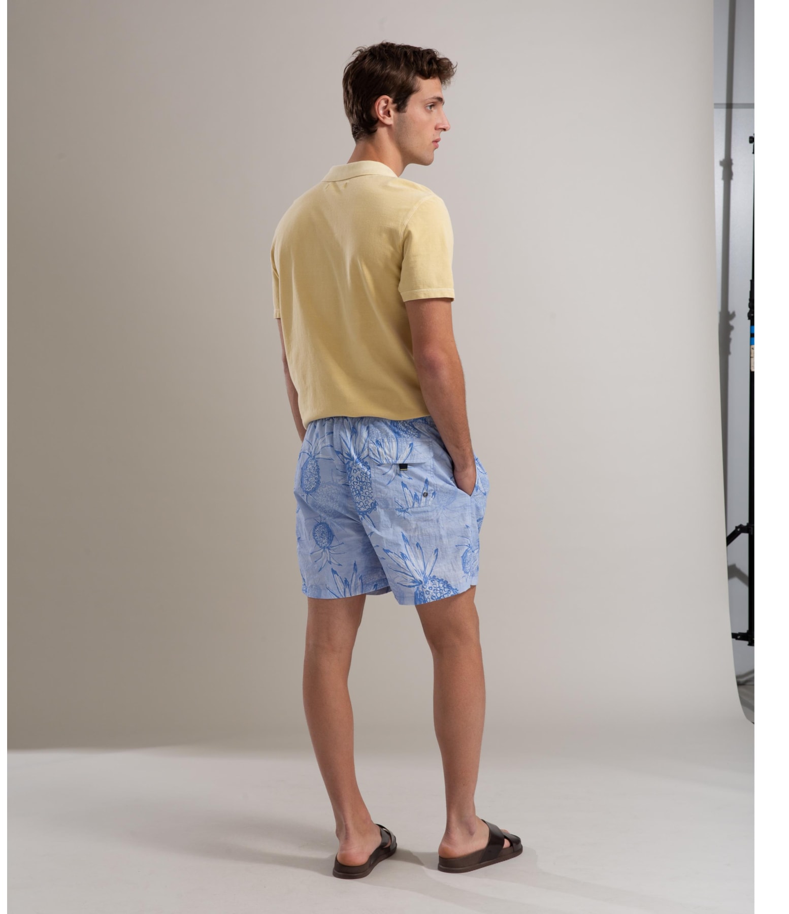 Beach Short Abacaxis Regular Azul Pervante