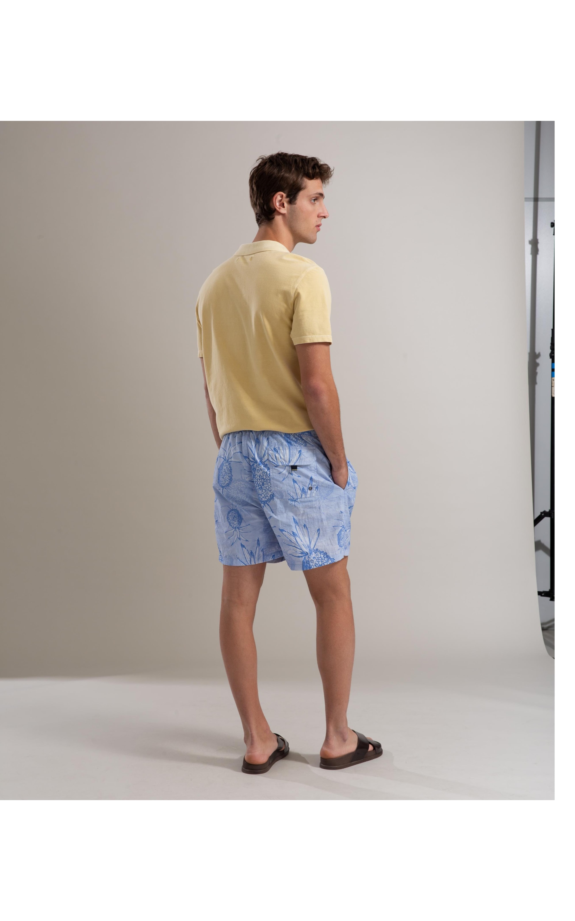 Beach Short Abacaxis Regular Azul Pervante
