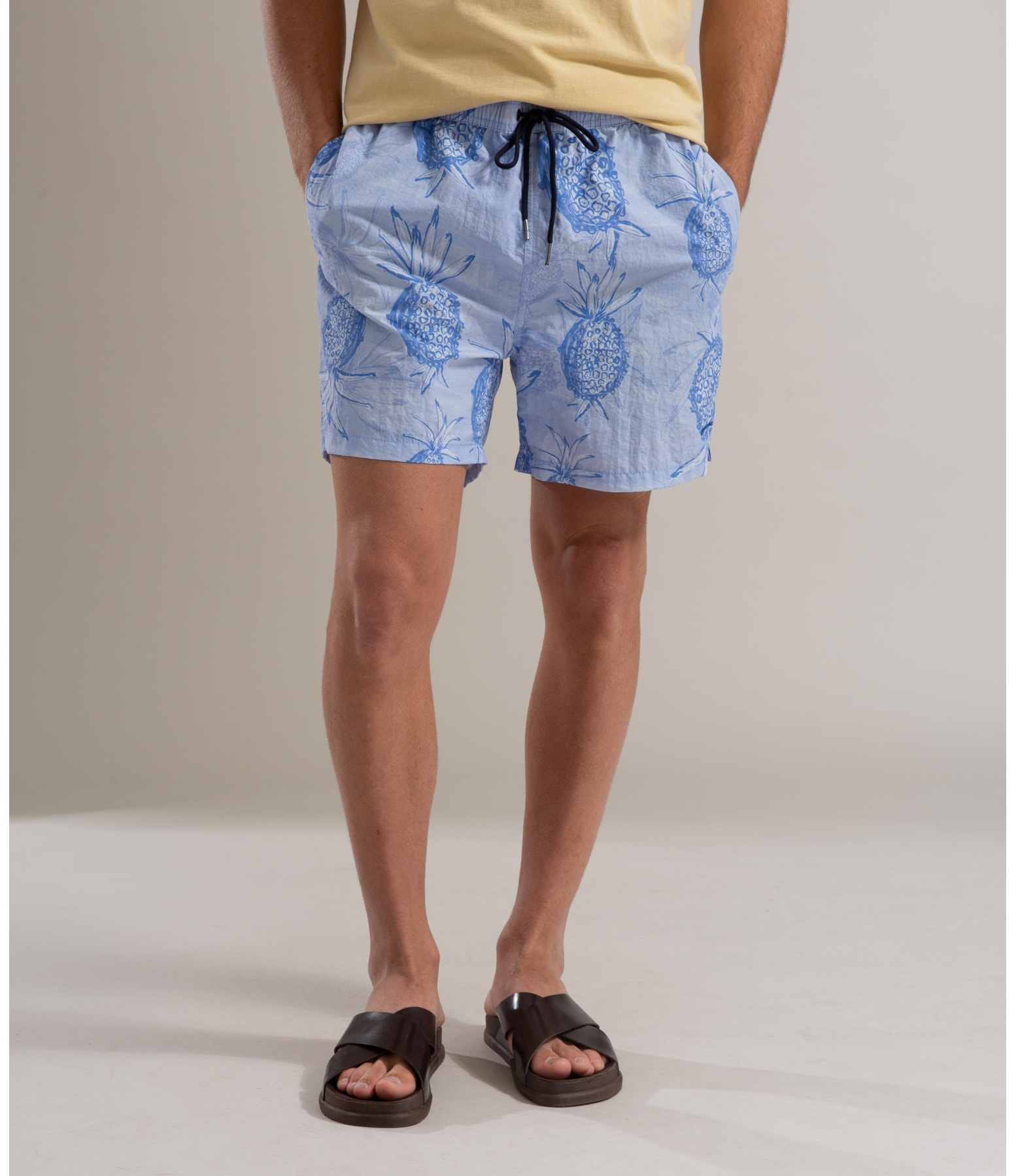 Beach Short Abacaxis Regular Azul Pervante