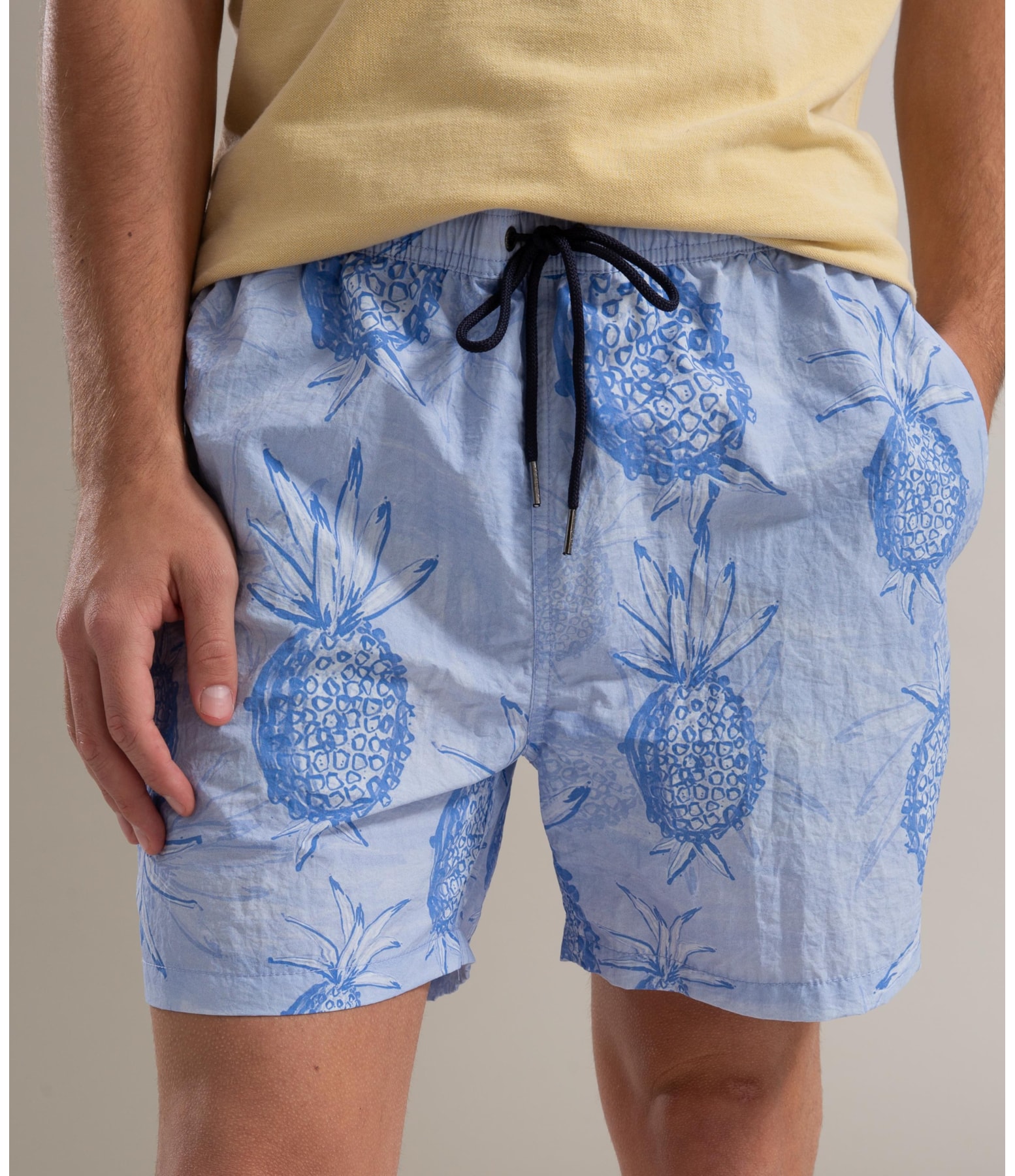 Beach Short Abacaxis Regular Azul Pervante