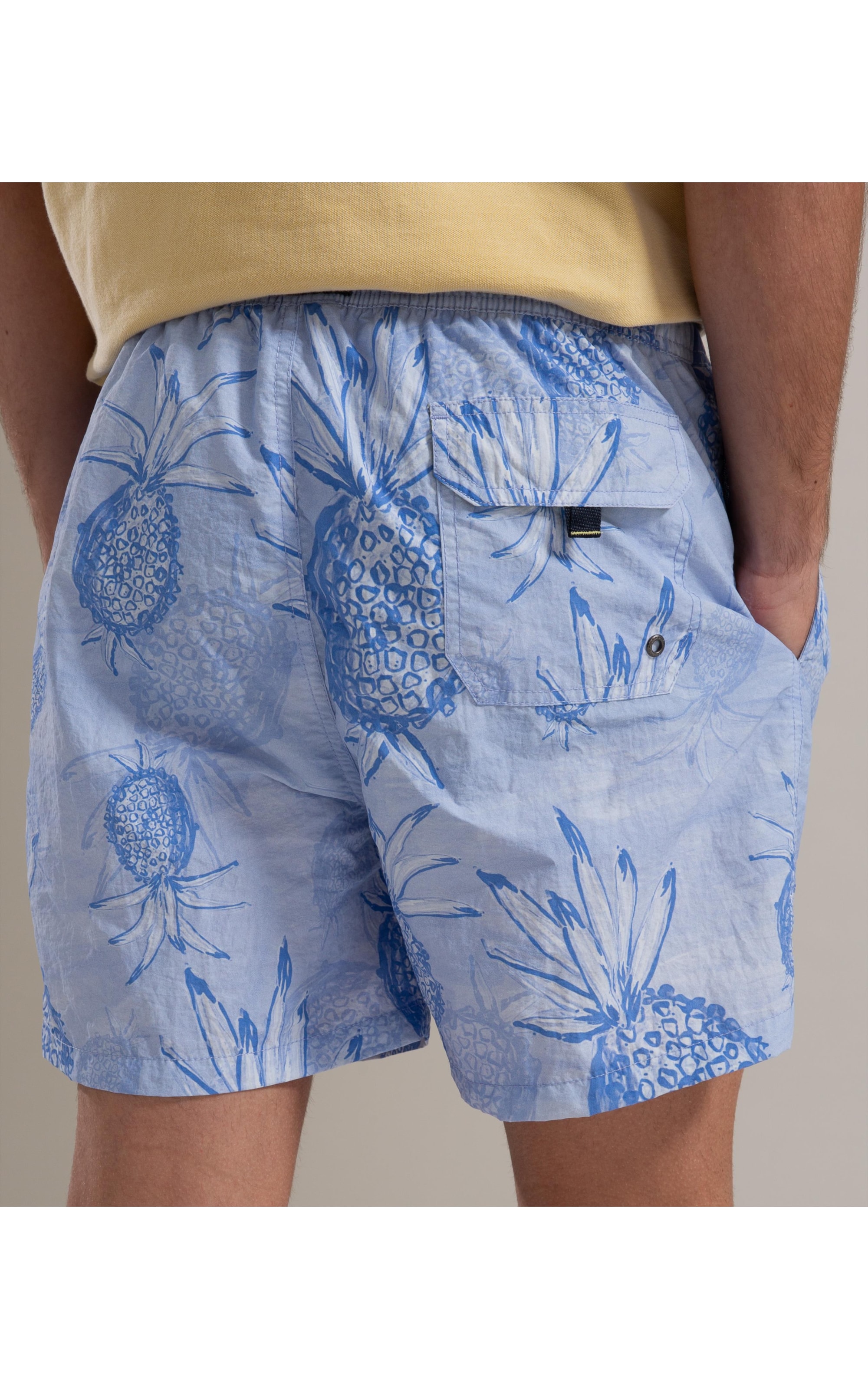 Beach Short Abacaxis Regular Azul Pervante