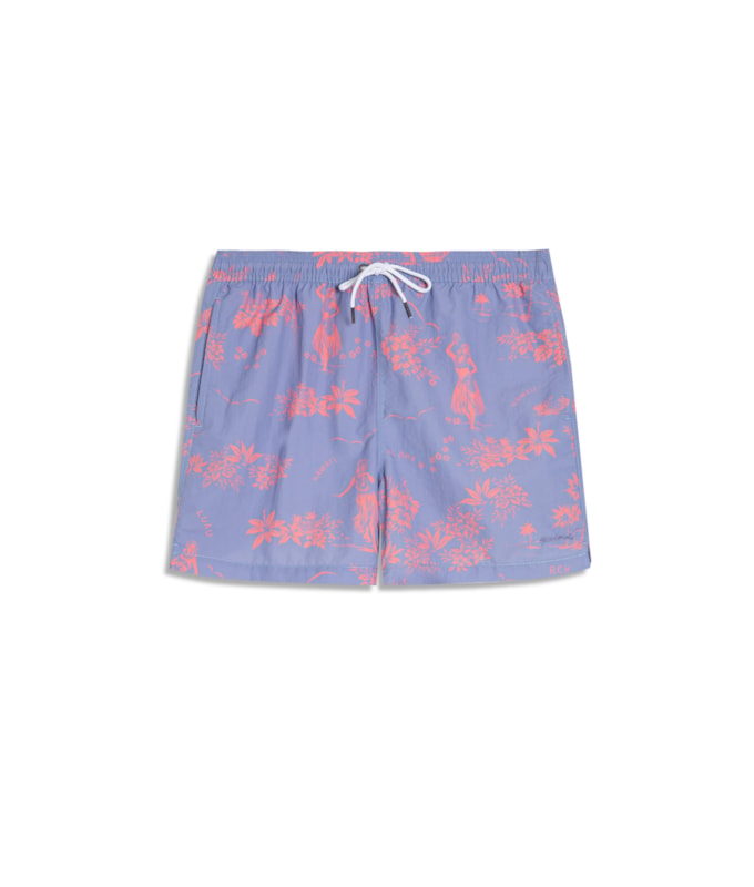Beach Short Aloha Regular Azul Chofer
