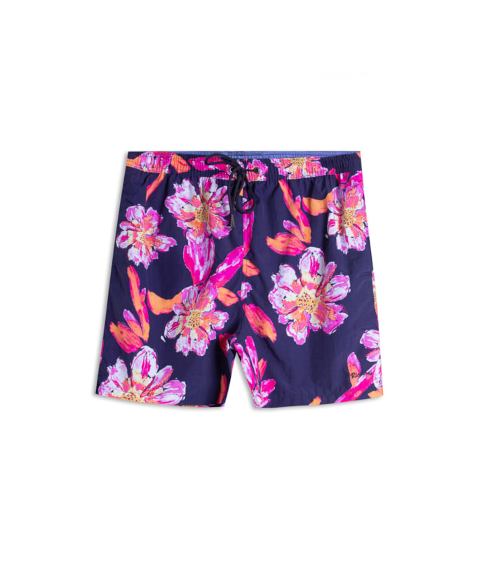 Beach Short Artflower Regular Dark Navy