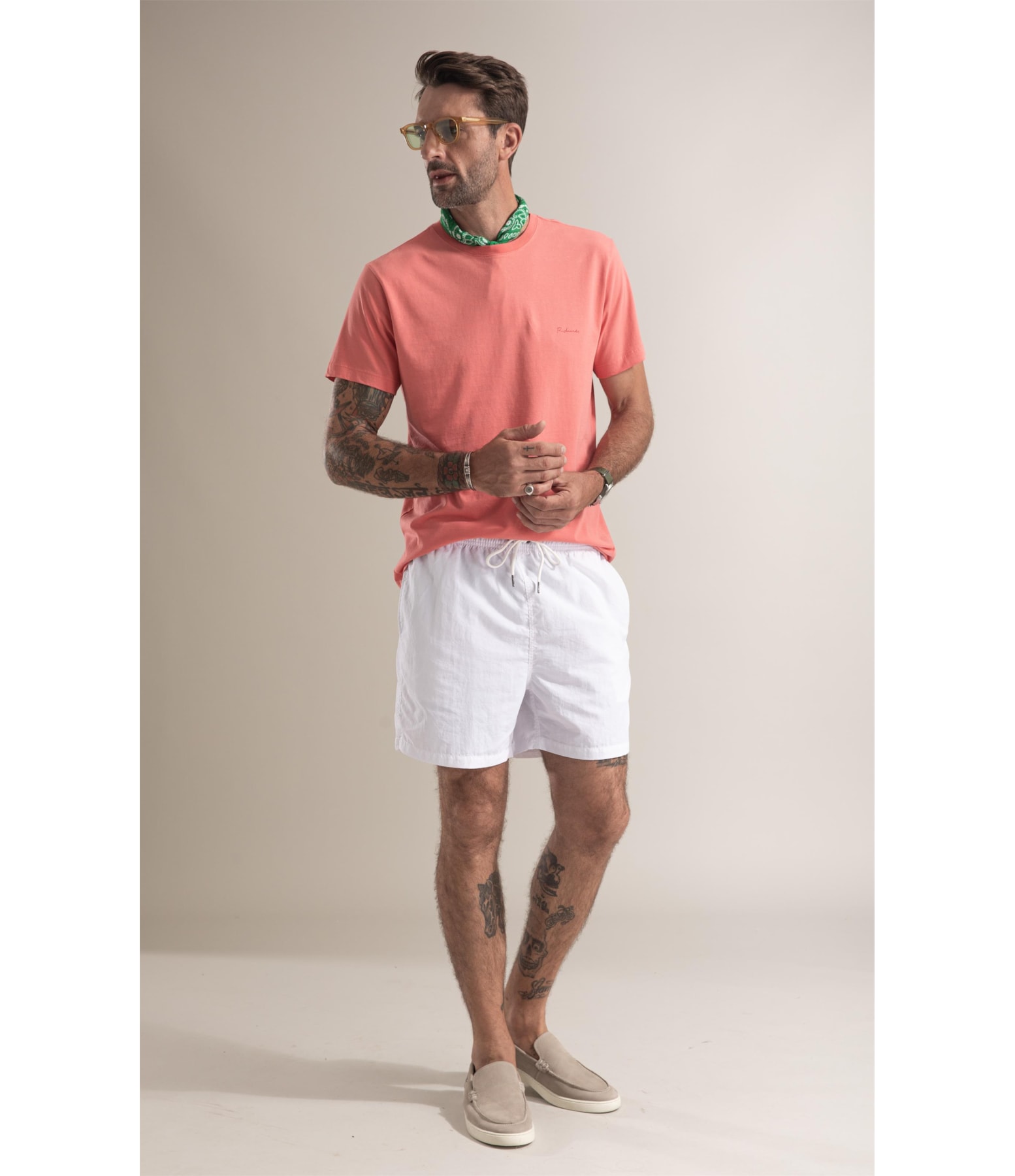 Beach Short Basic Regular Solid Branco i