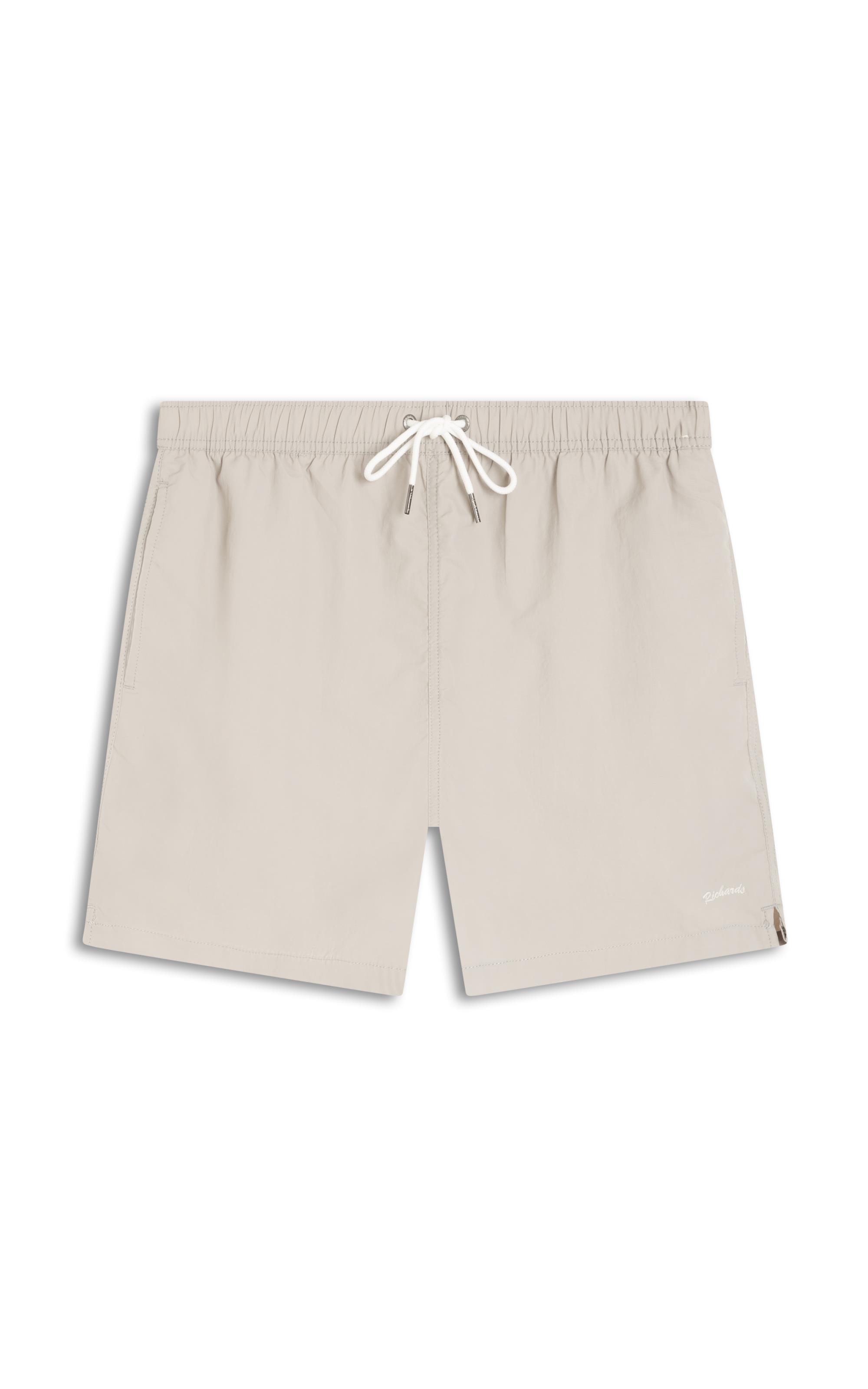 Beach Short Basic Regular Solid Cinza Claro