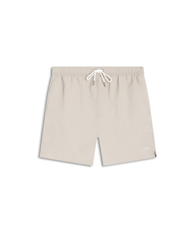Beach Short Basic Regular Solid Cinza Claro