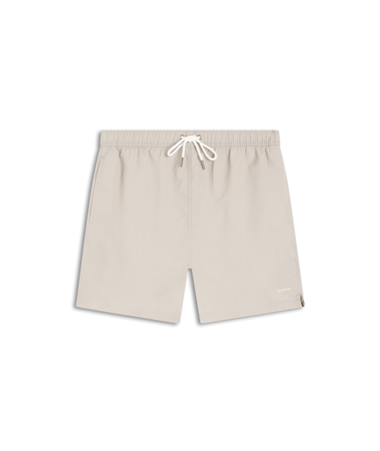 Beach Short Basic Regular Solid Cinza Claro