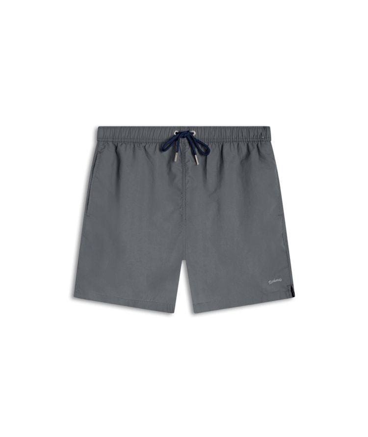 Beach Short Basic Regular Solid Cinza Claro