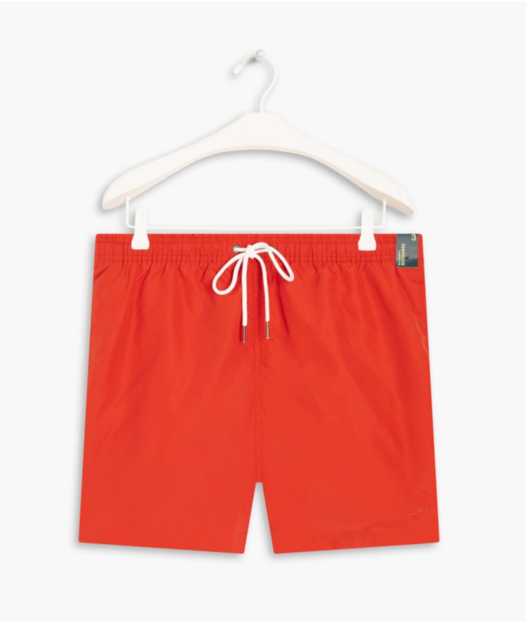Beach Short Basic Regular Solid Coral