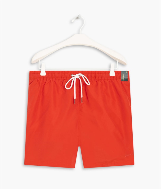 Beach Short Basic Regular Solid Coral