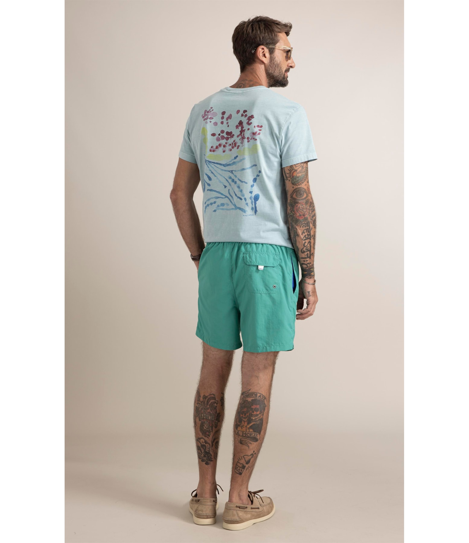 Beach Short Basic Regular Solid Esmeralda