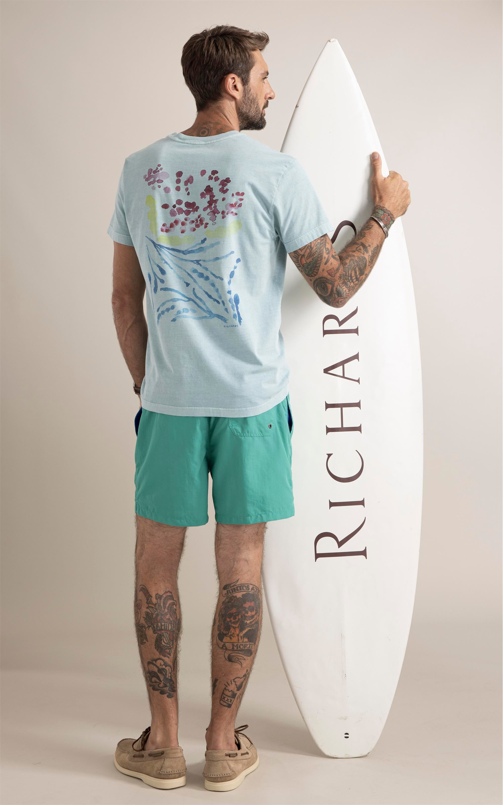 Beach Short Basic Regular Solid Esmeralda