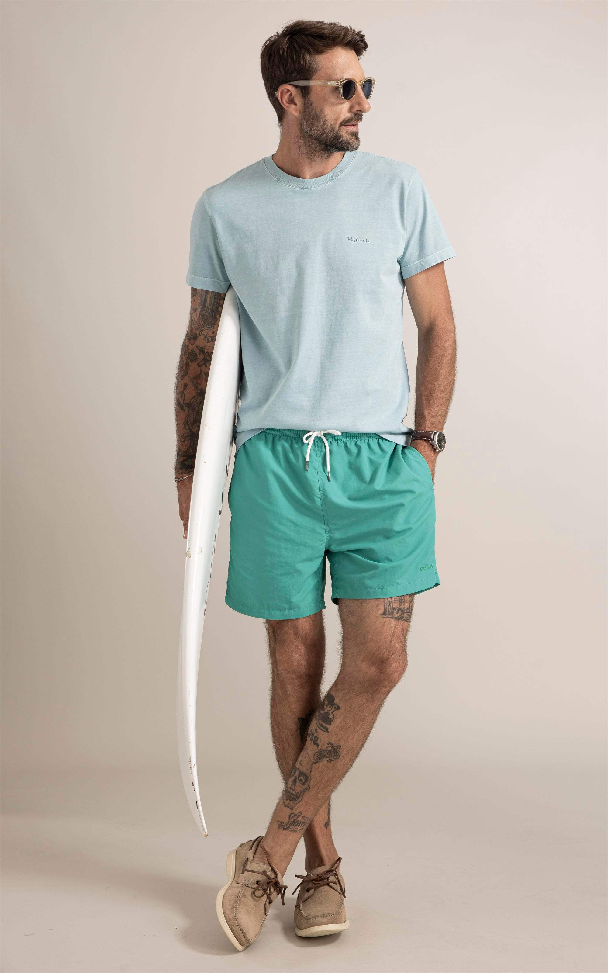 Beach Short Basic Regular Solid Esmeralda