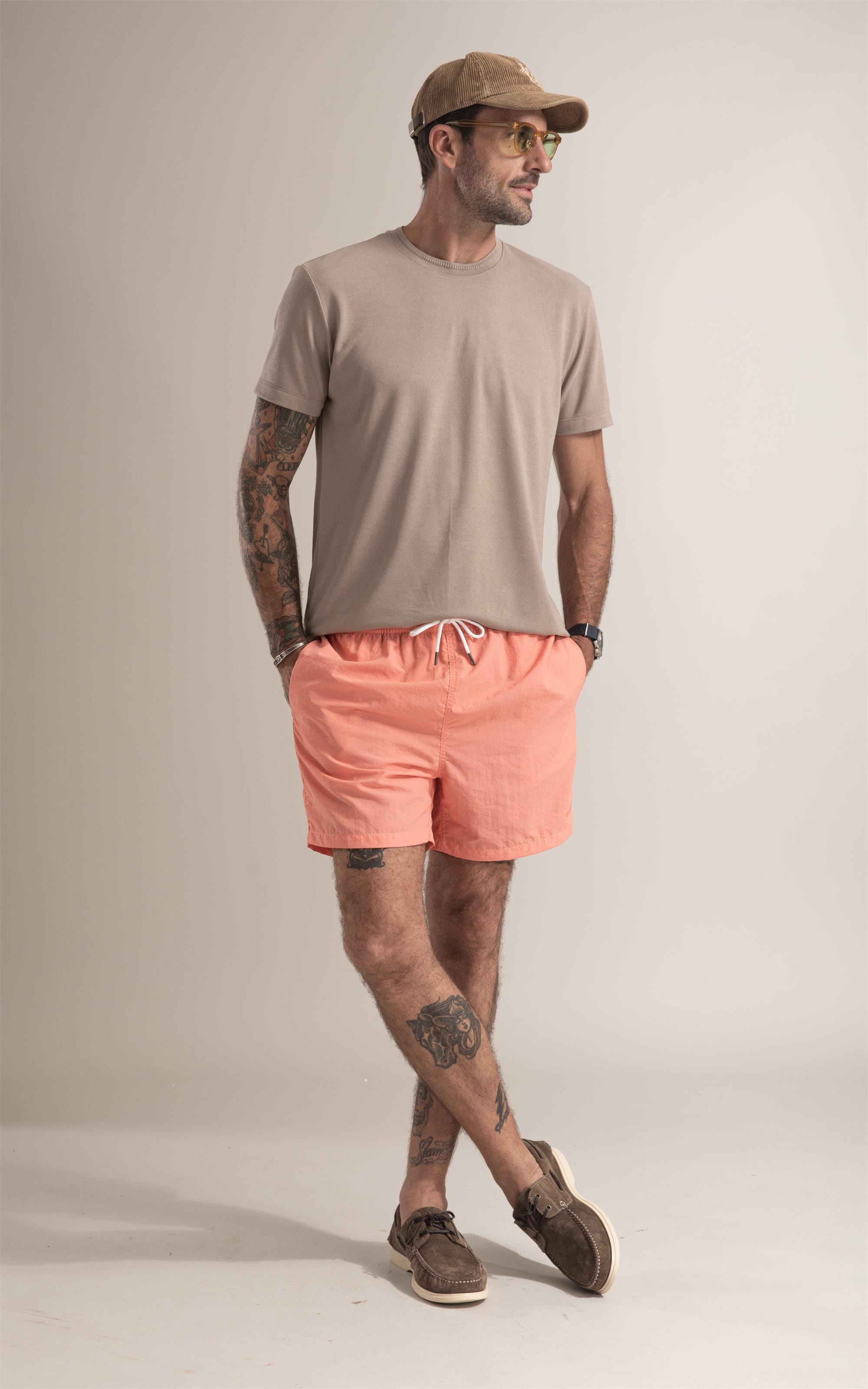 Beach Short Basic Regular Solid Goiaba
