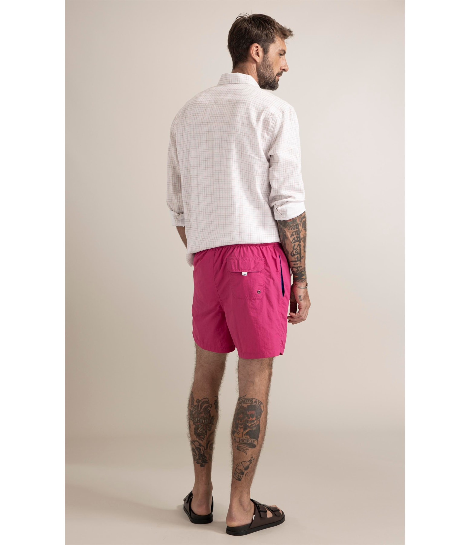 Beach Short Basic Regular Solid Pink