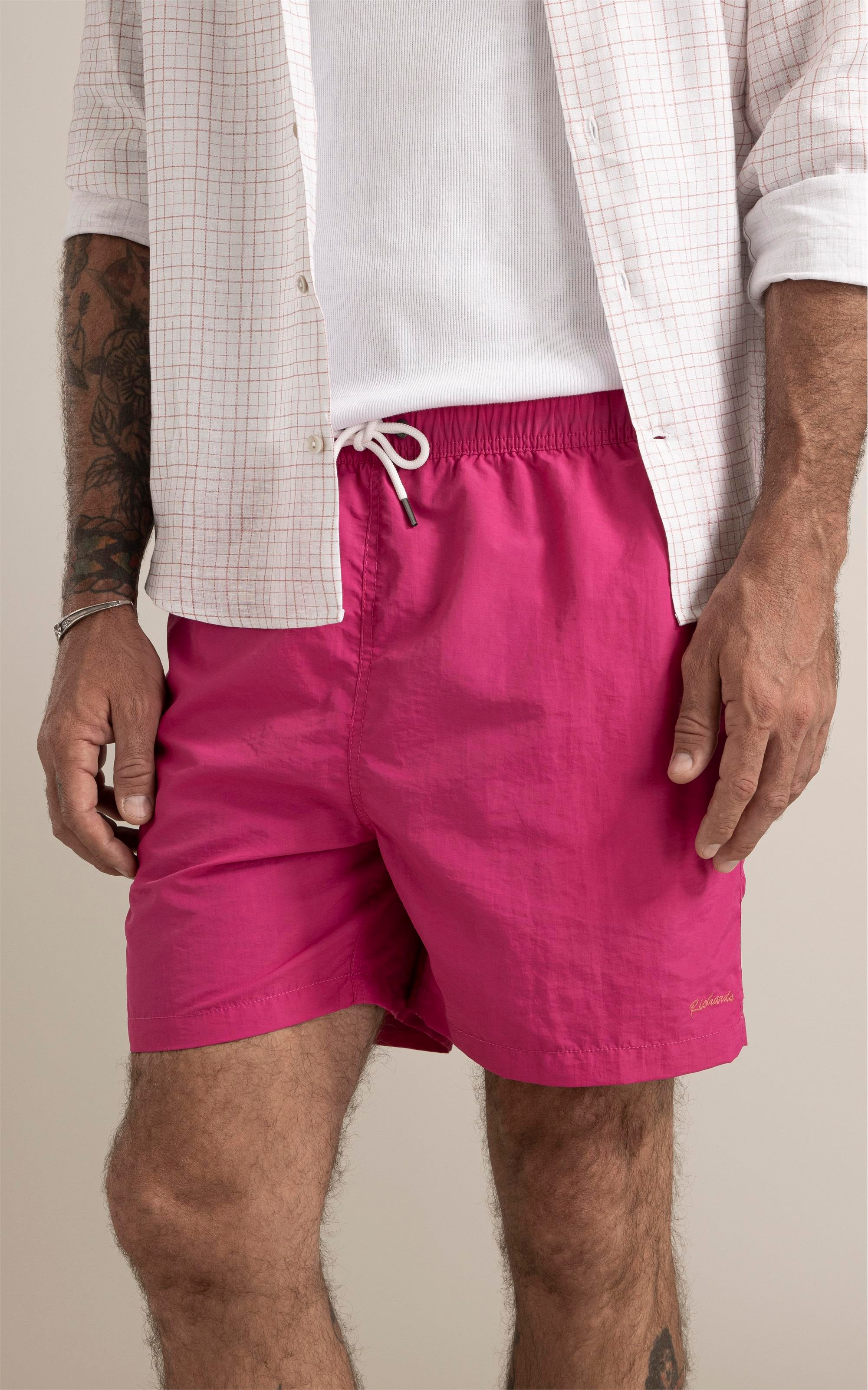 Beach Short Basic Regular Solid Pink