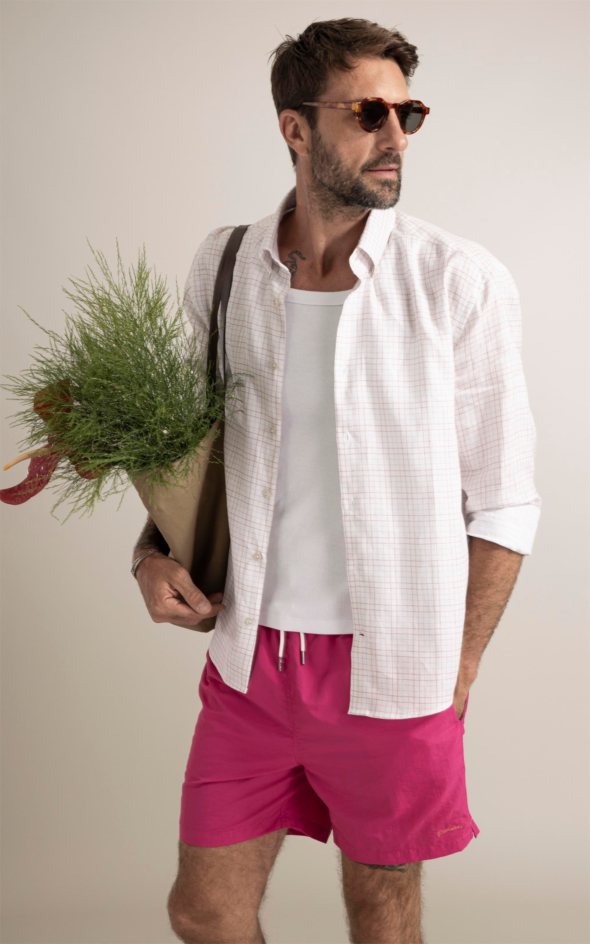 Beach Short Basic Regular Solid Pink