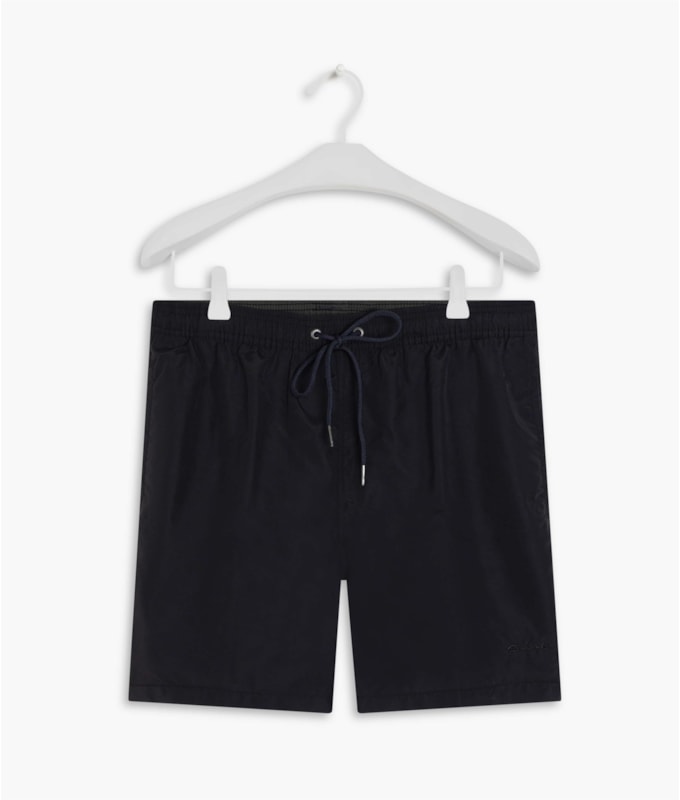 Beach Short Basic Regular Solid Preto