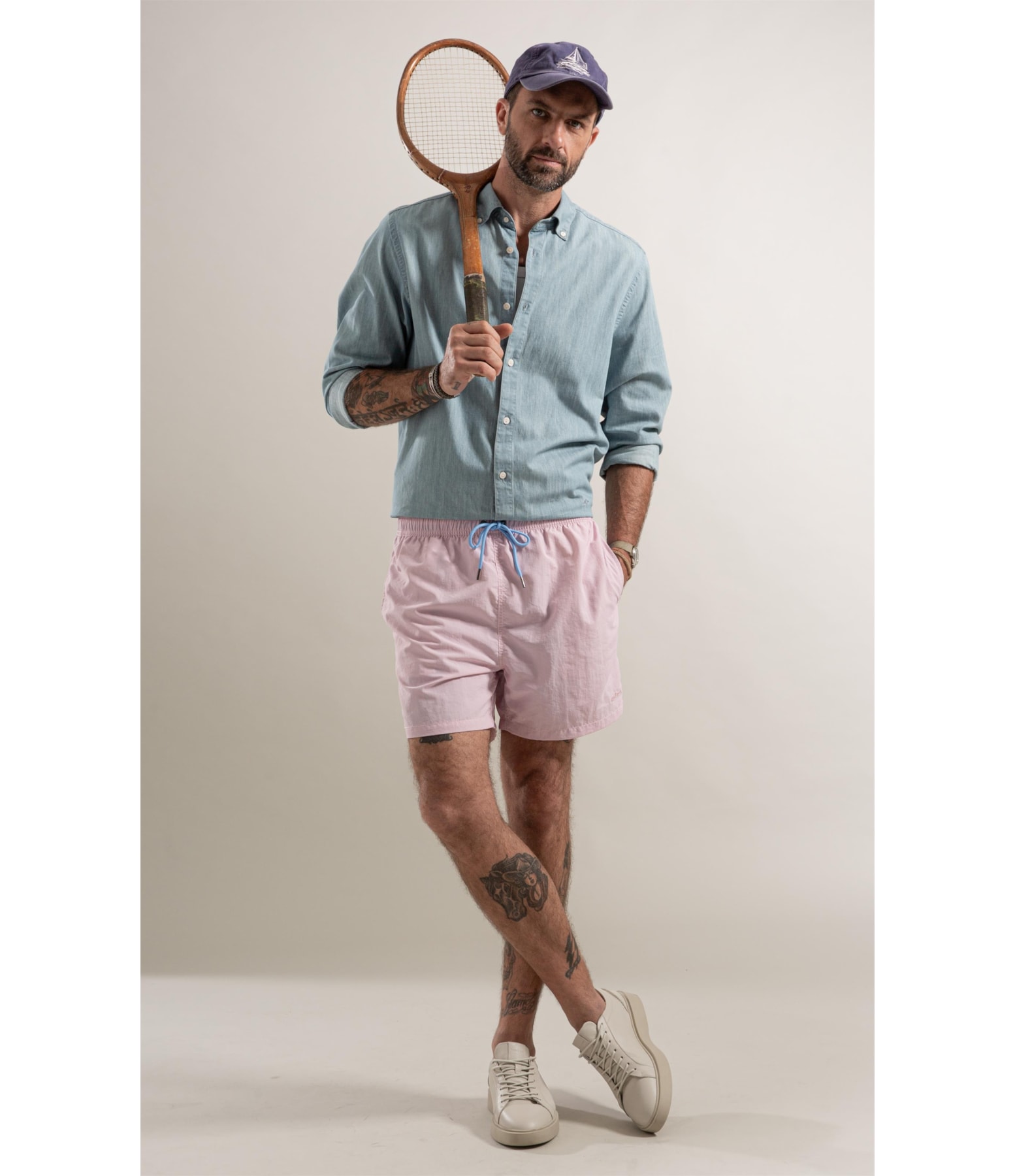 Beach Short Basic Regular Solid Rosa