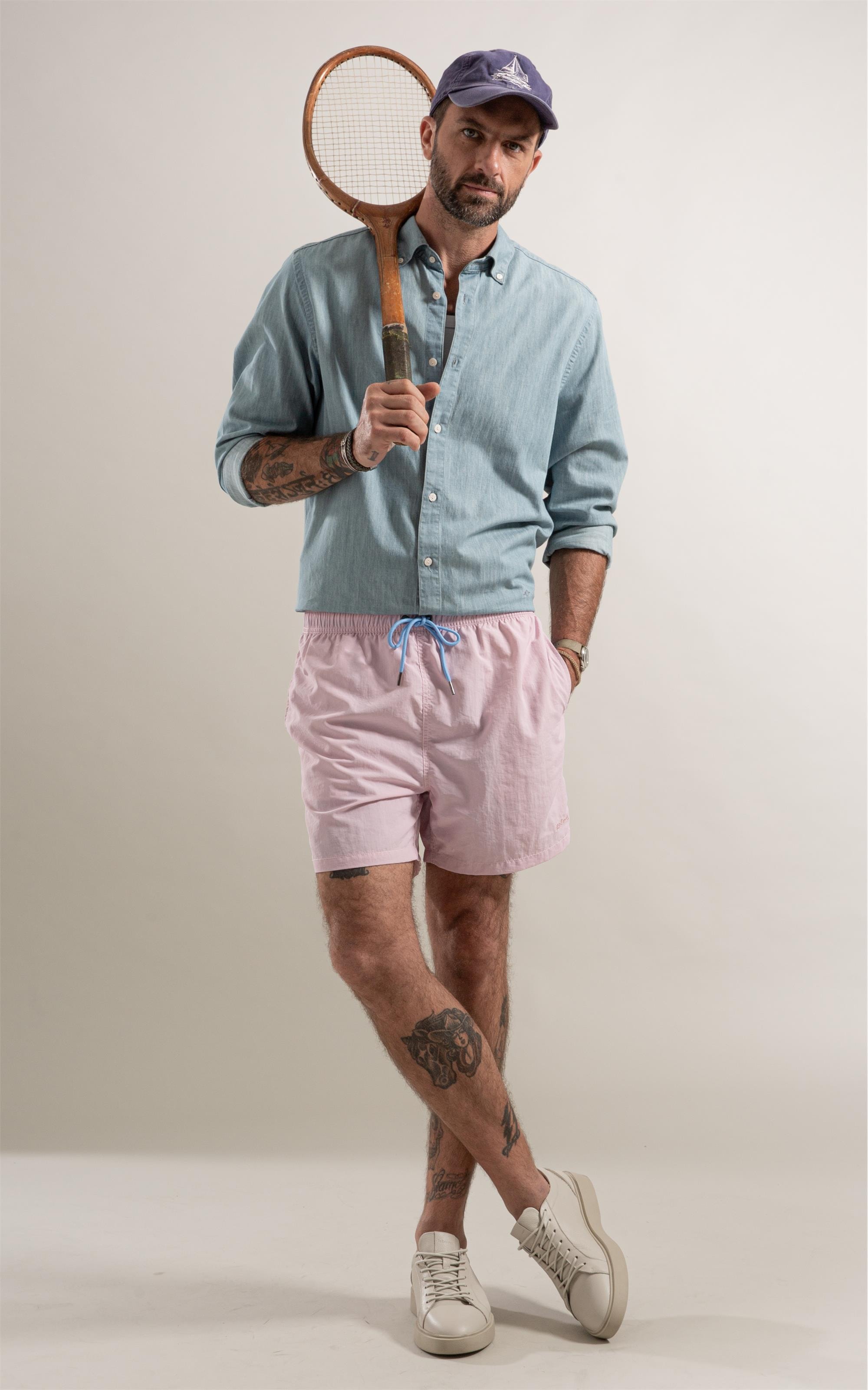 Beach Short Basic Regular Solid Rosa