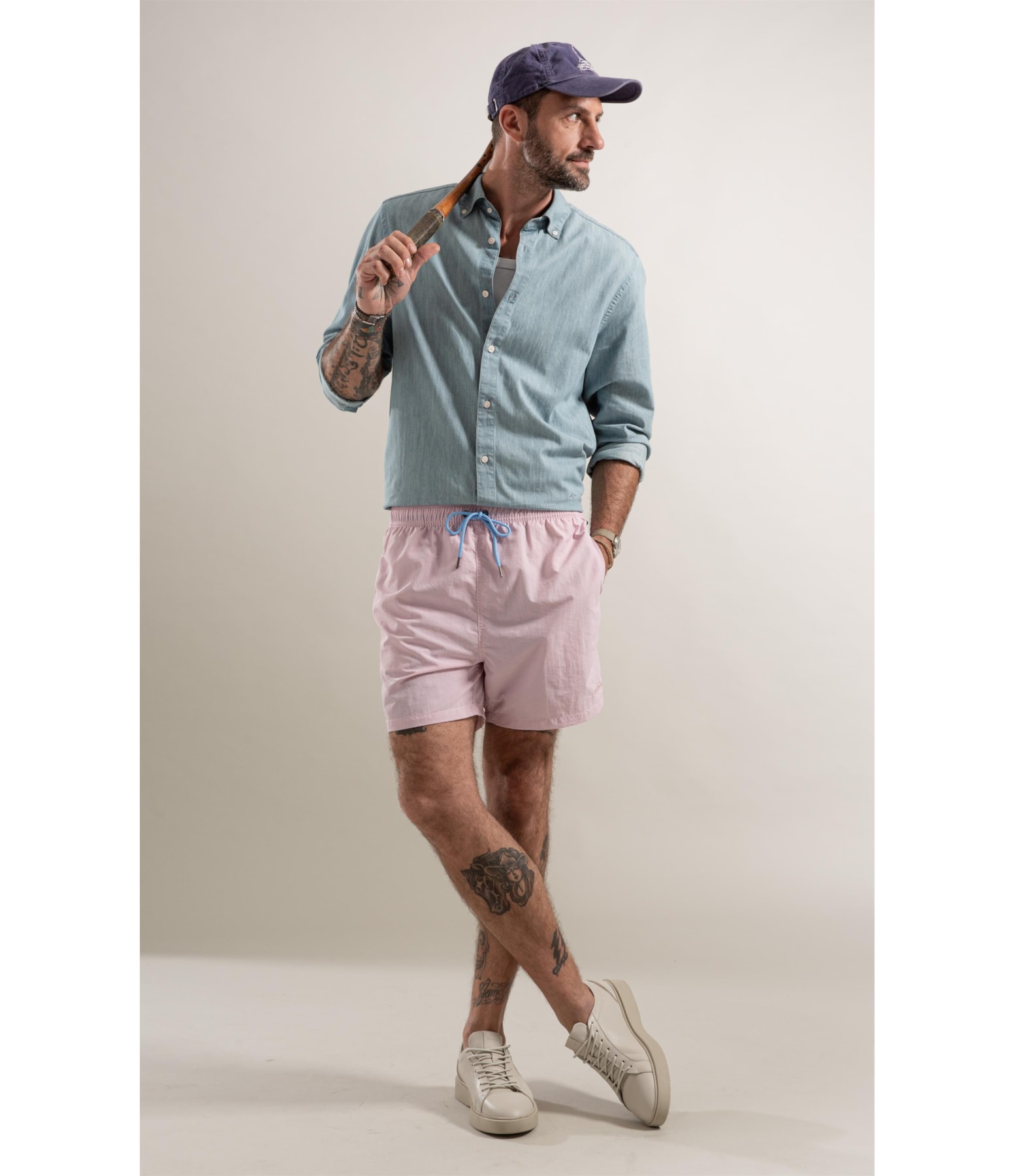 Beach Short Basic Regular Solid Rosa