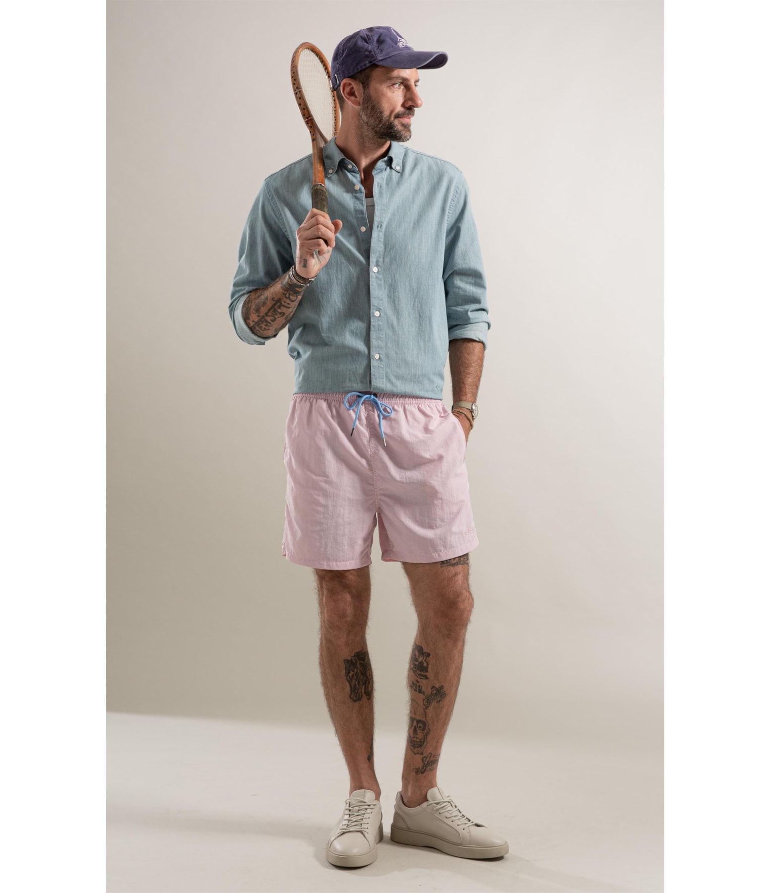 Beach Short Basic Regular Solid Rosa