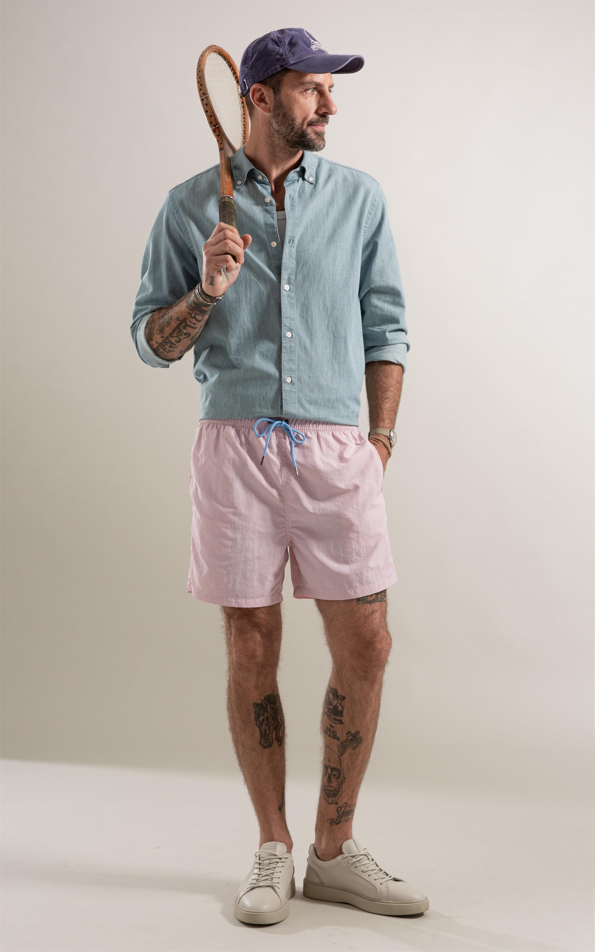 Beach Short Basic Regular Solid Rosa