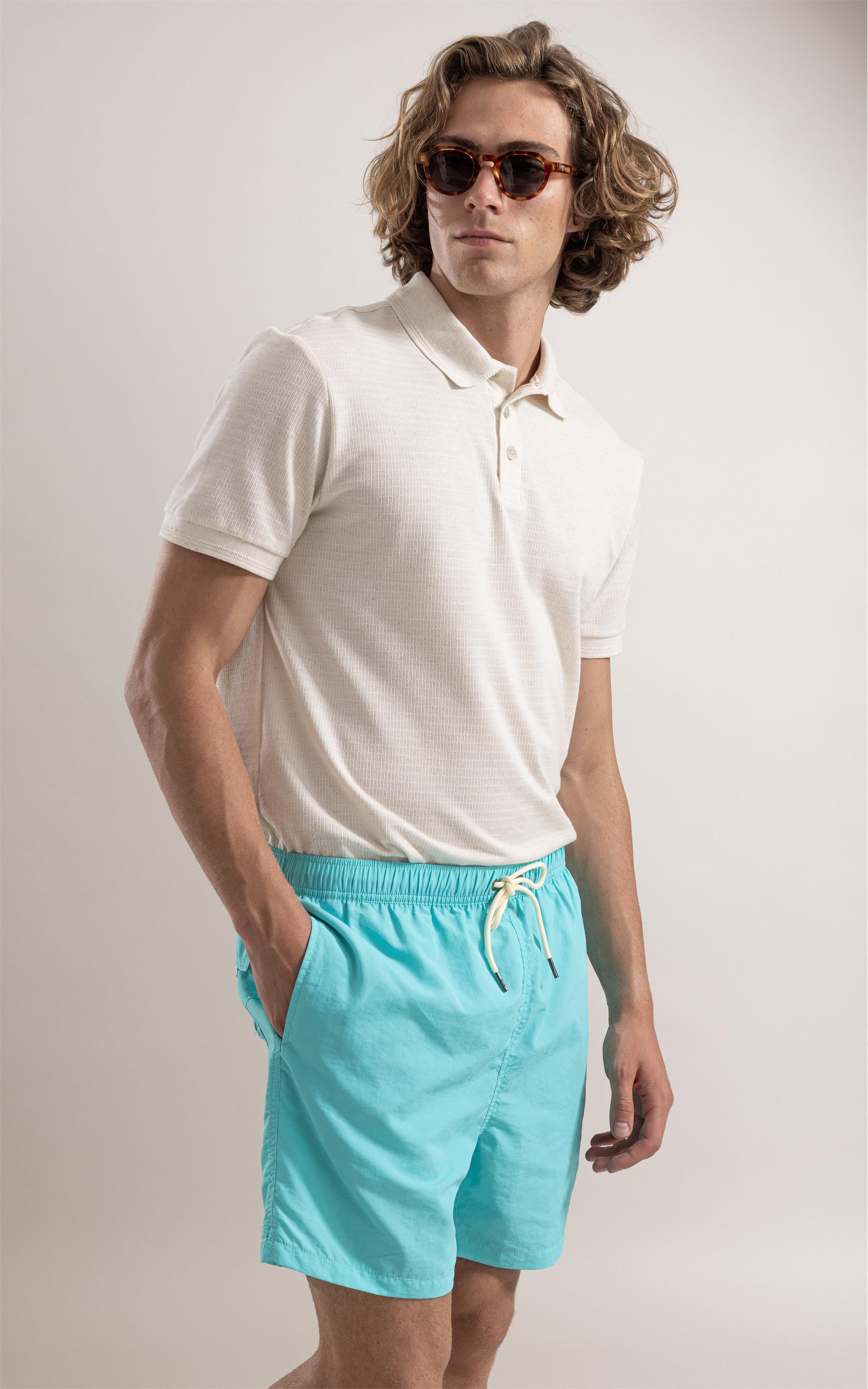 Beach Short Basic Regular Solid Verde Água