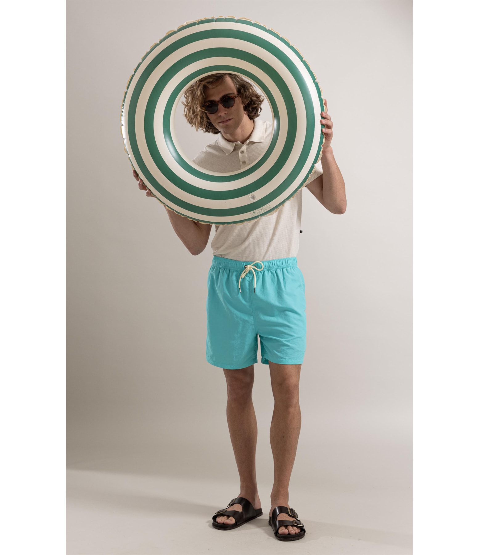 Beach Short Basic Regular Solid Verde Água