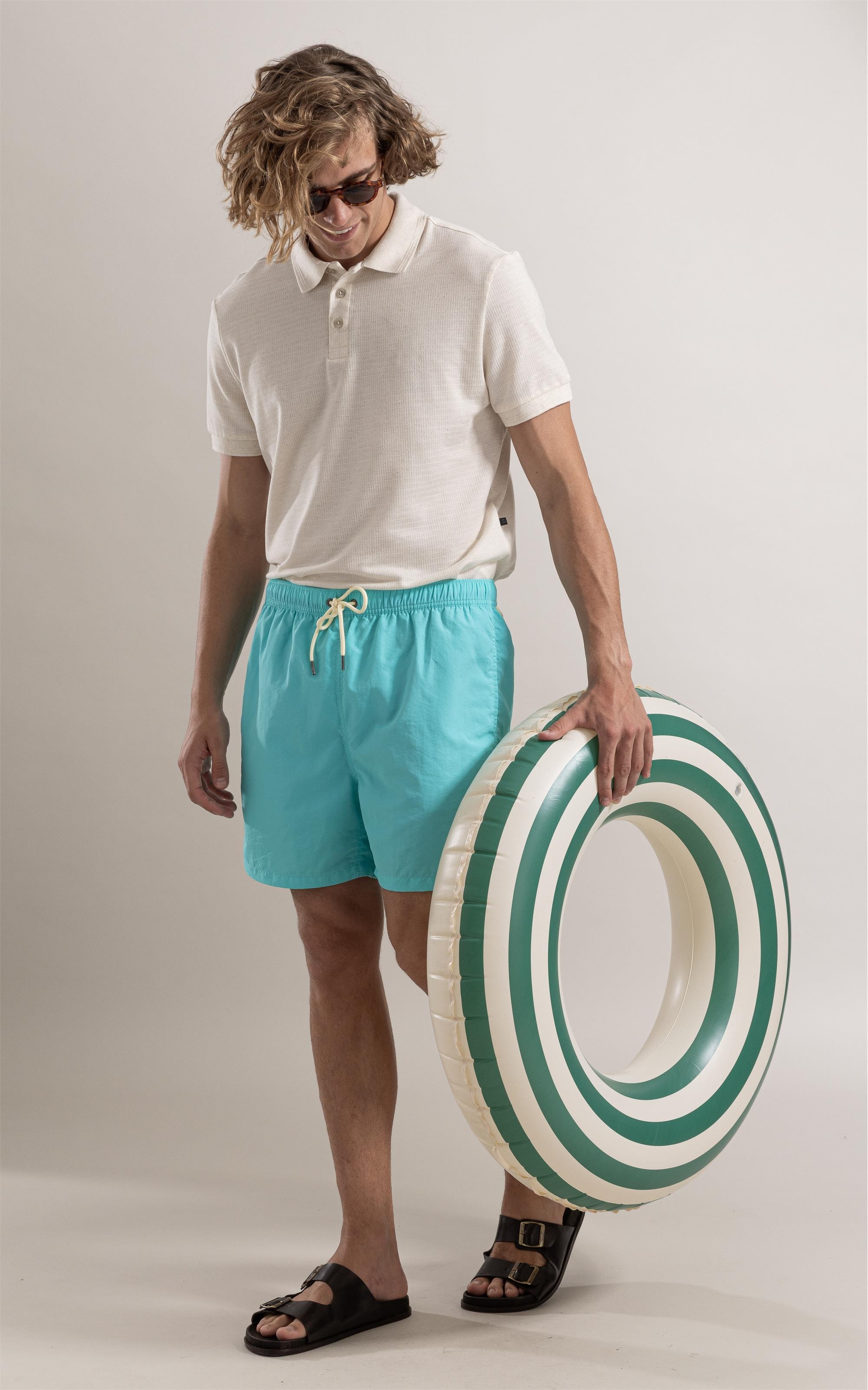 Beach Short Basic Regular Solid Verde Água