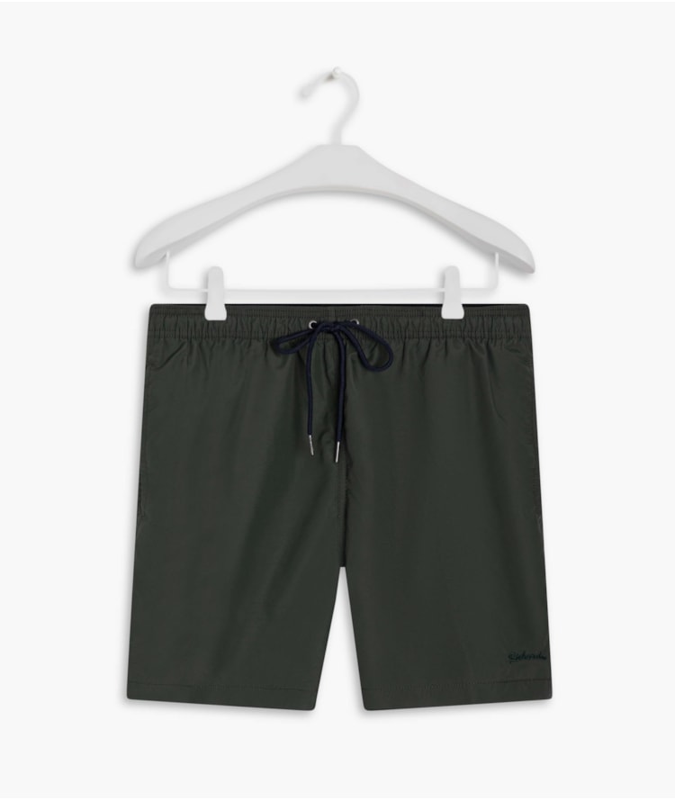 Beach Short Basic Regular Solid Verde Militar