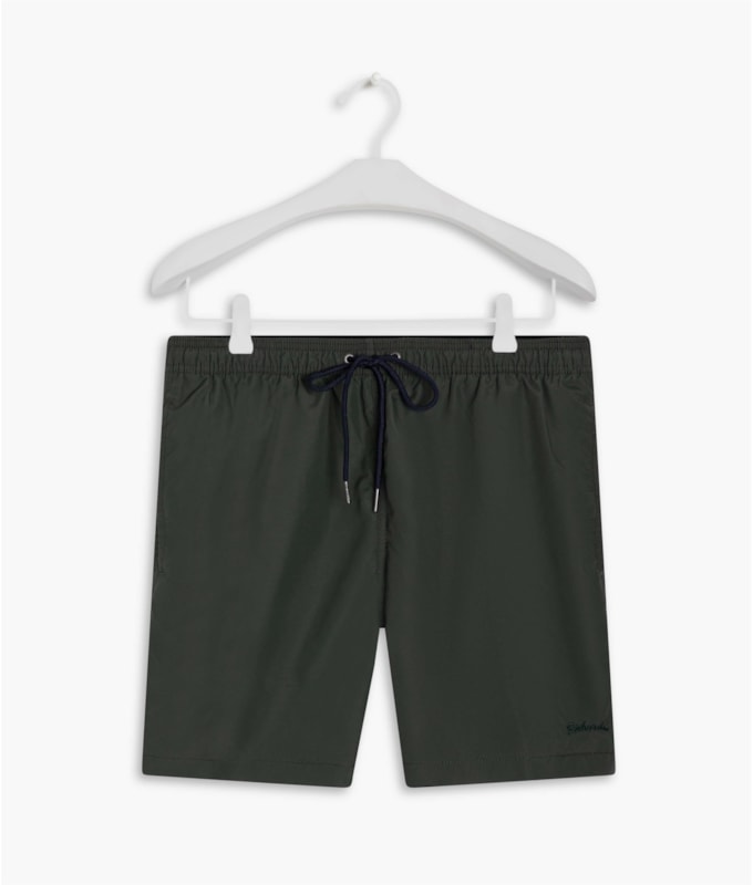 Beach Short Basic Regular Solid Verde Militar