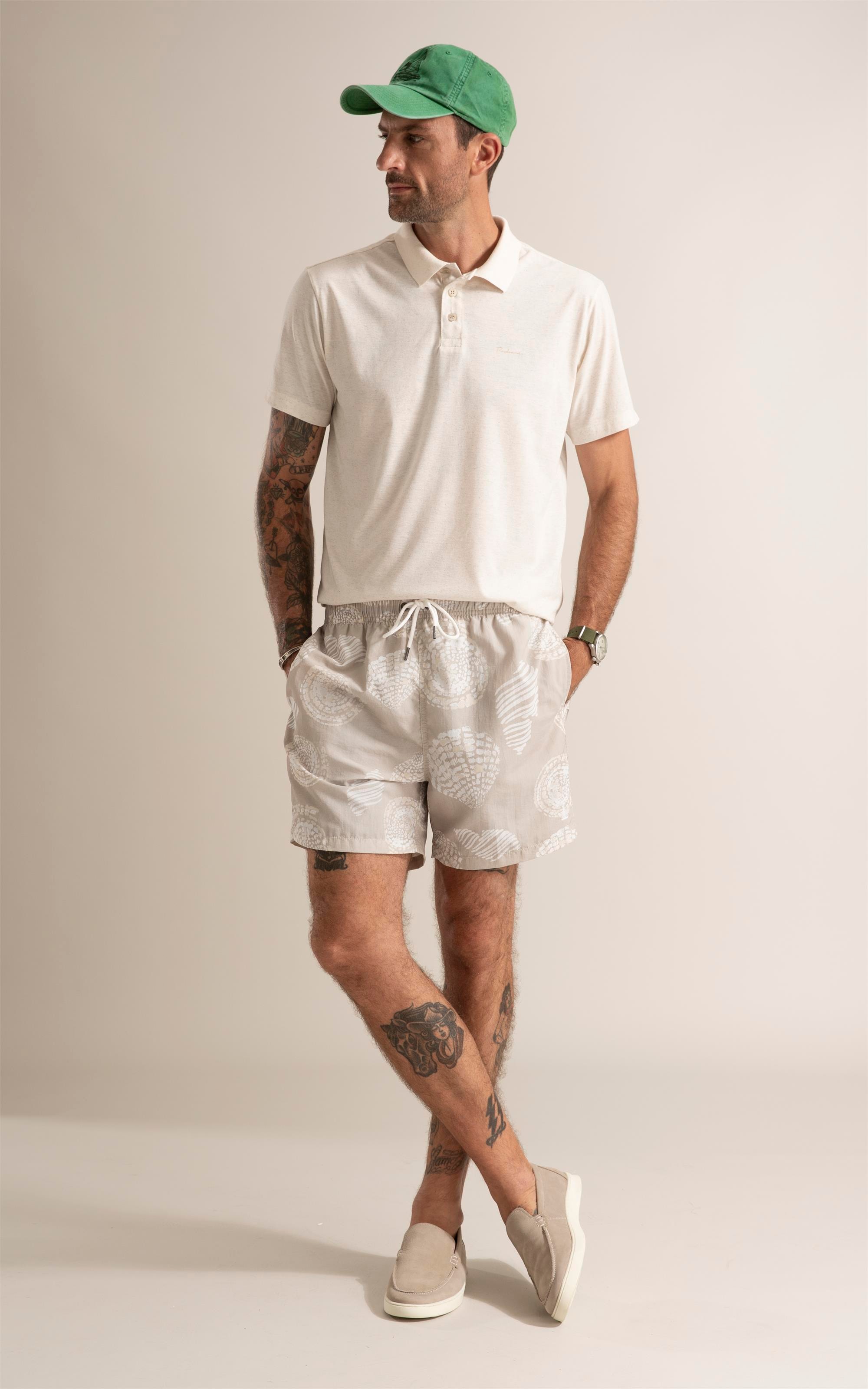 Beach Short Batik Shell Caqui