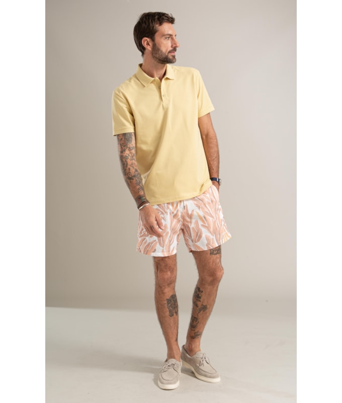 Beach Short Blooming Mono Surf Long Laranja