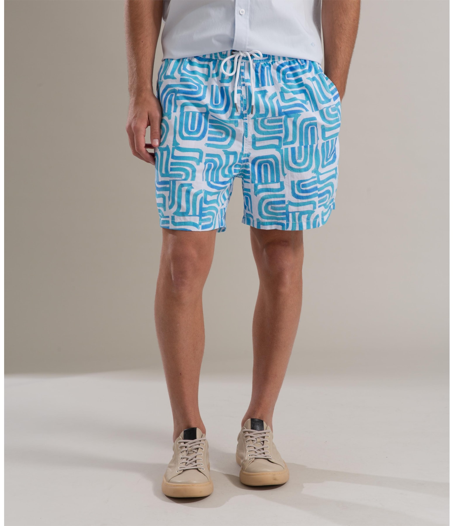 Beach Short Brush Tiles Regular Azul Bic