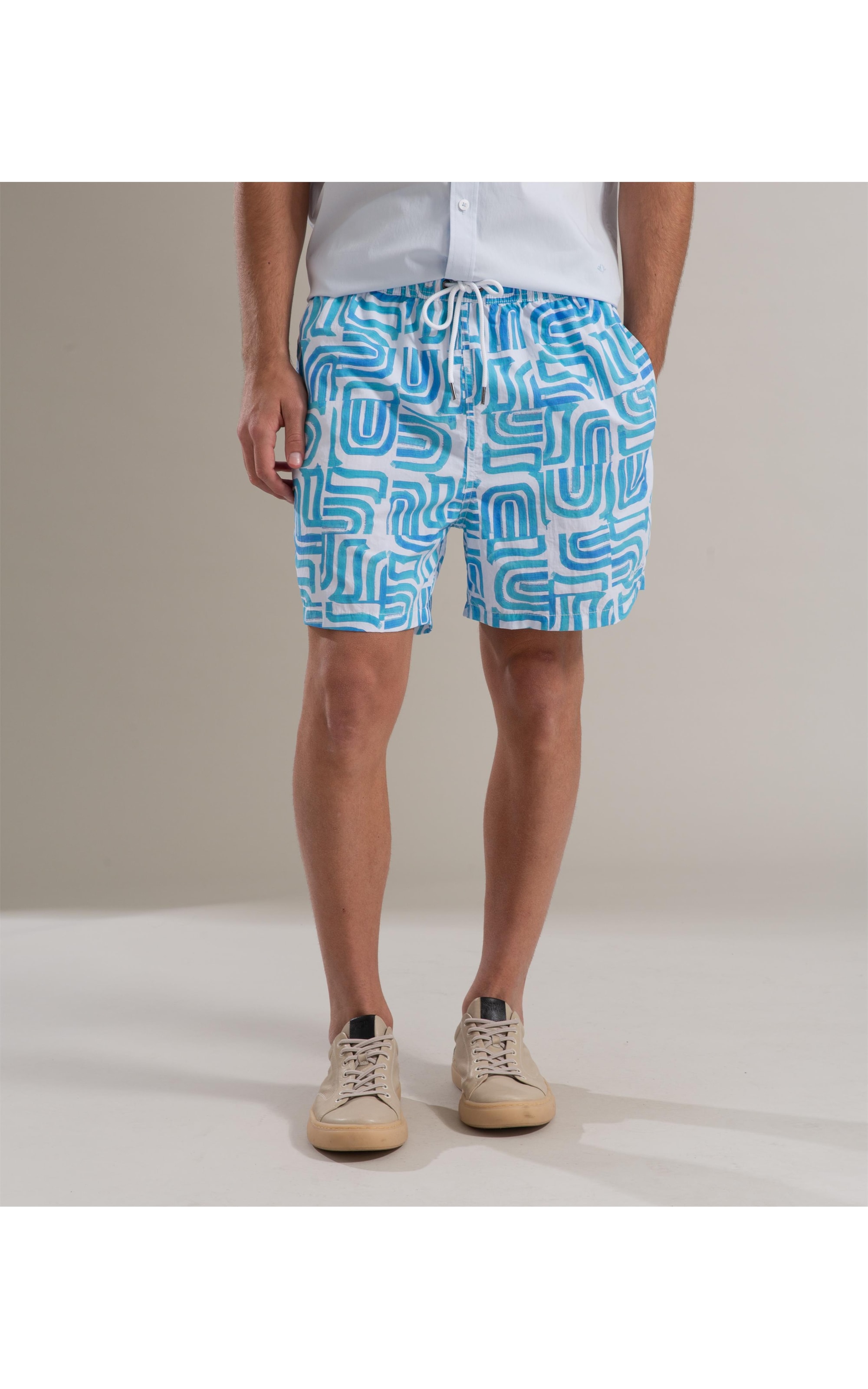Beach Short Brush Tiles Regular Azul Bic