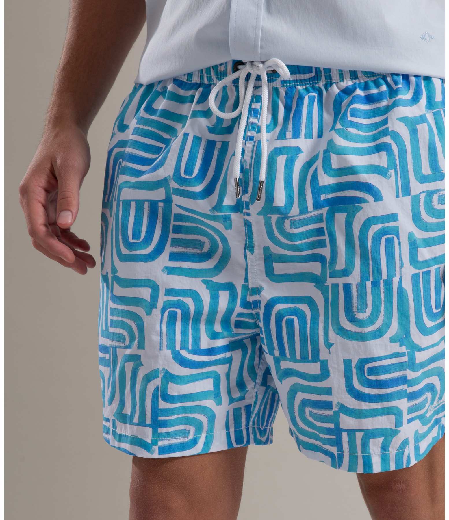 Beach Short Brush Tiles Regular Azul Bic