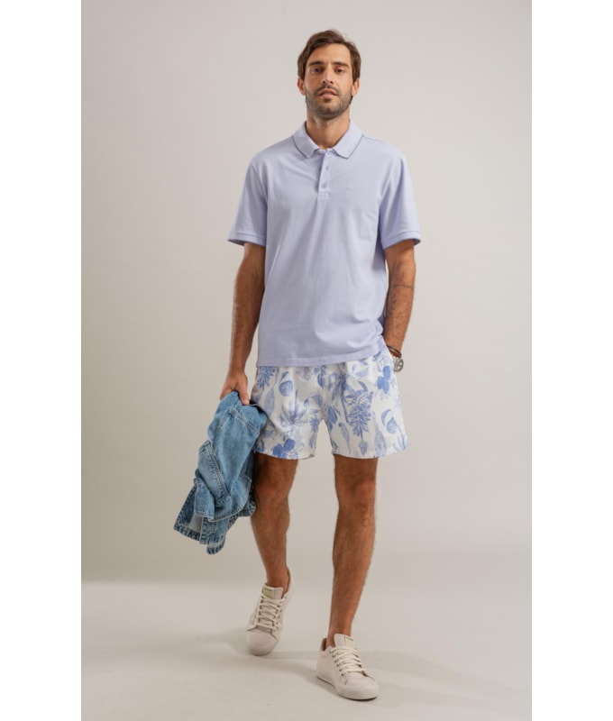 Beach Short Cacau Mono Regular Azul Bic