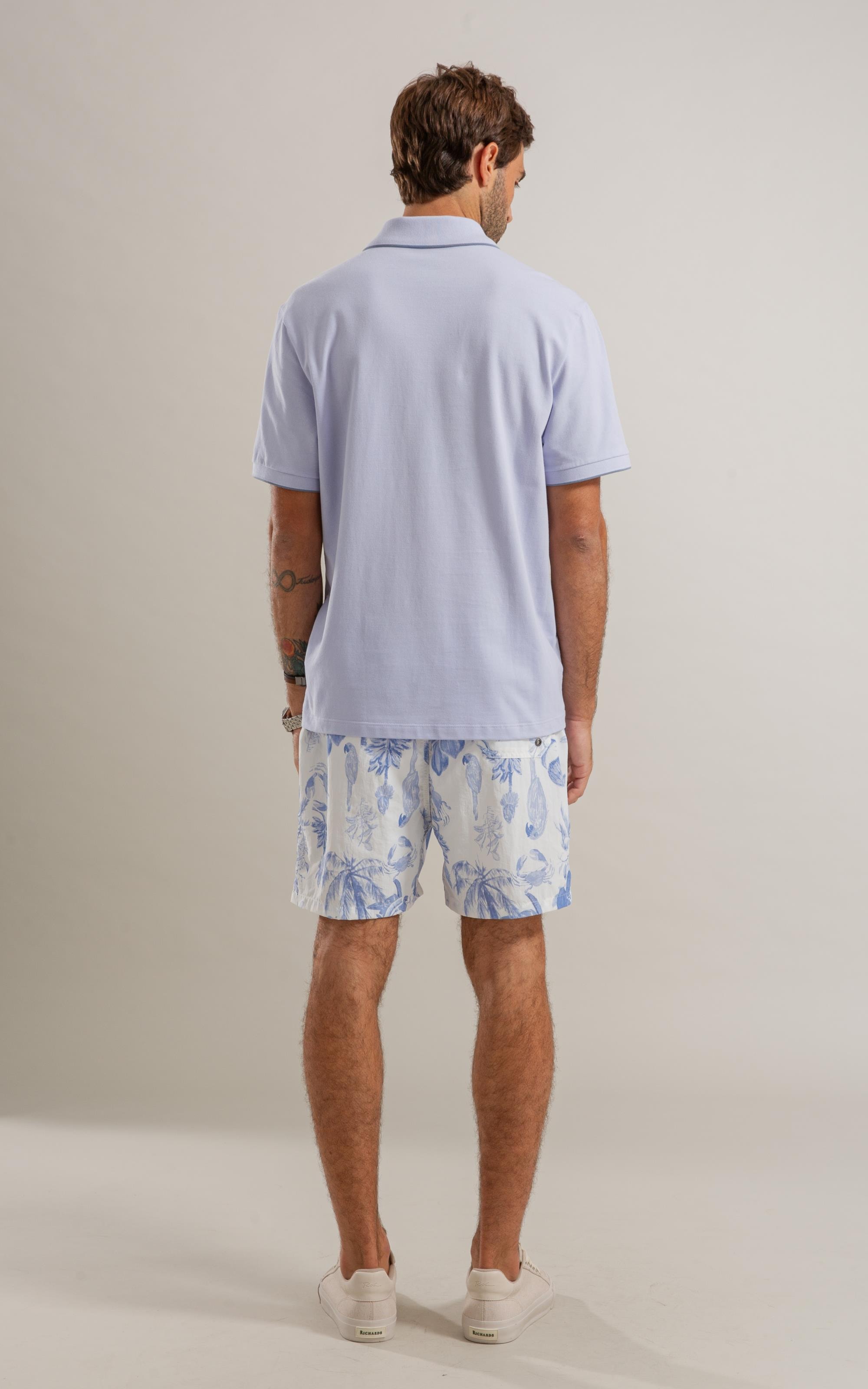Beach Short Cacau Mono Regular Azul Bic