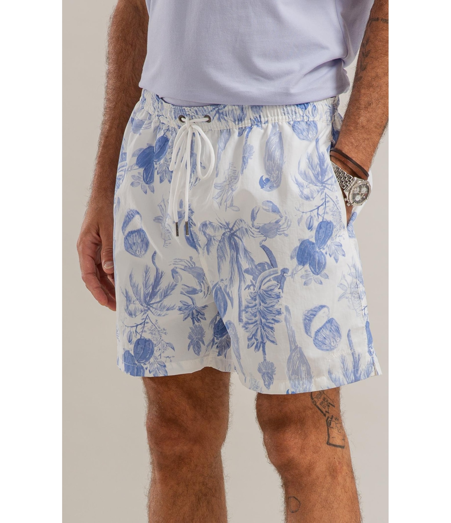 Beach Short Cacau Mono Regular Azul Bic