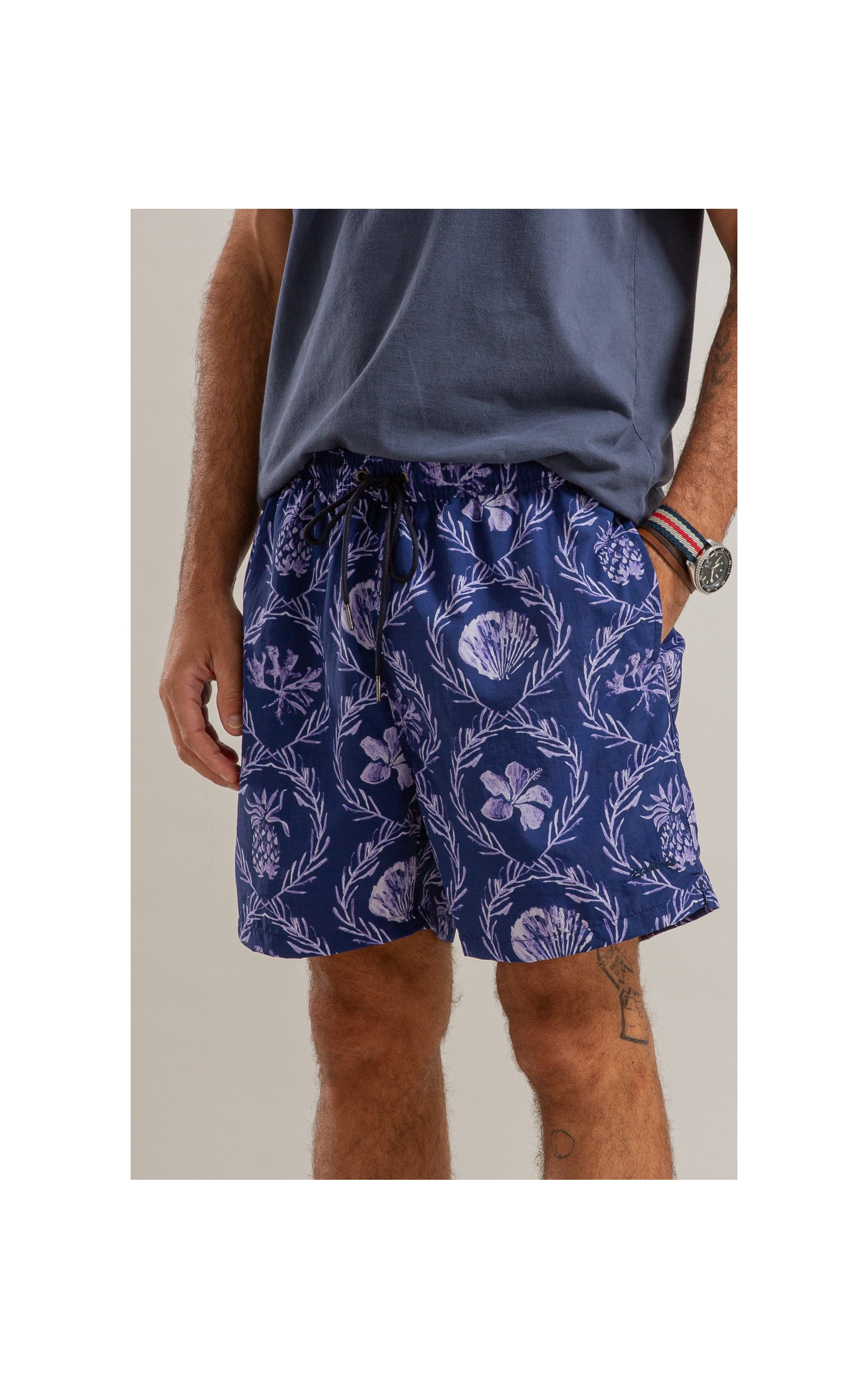 Beach Short Camafeu Regular Dark Navy