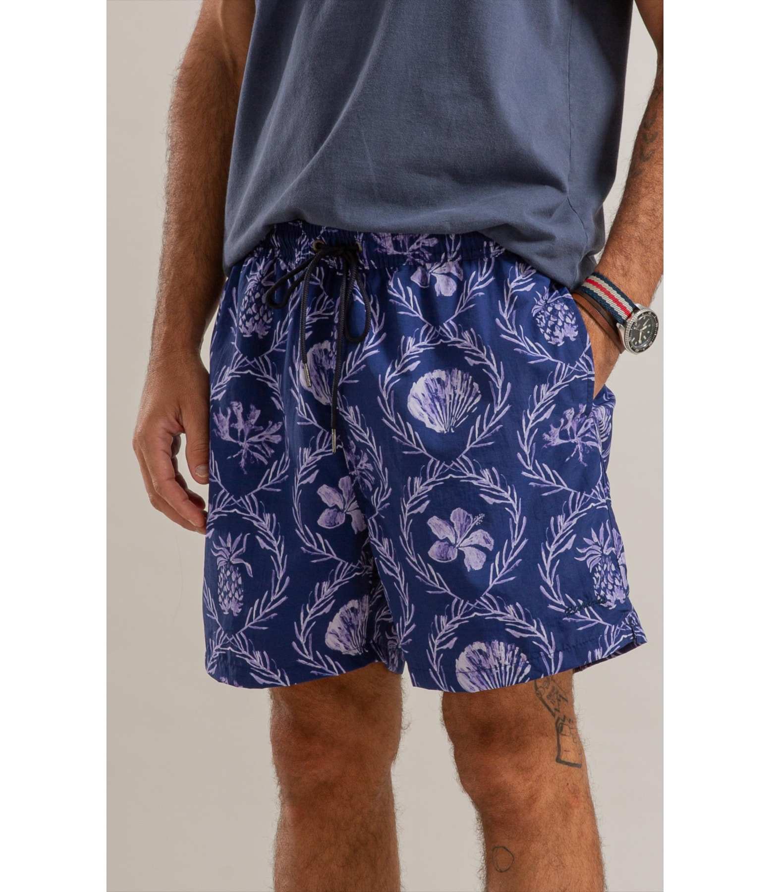 Beach Short Camafeu Regular Dark Navy