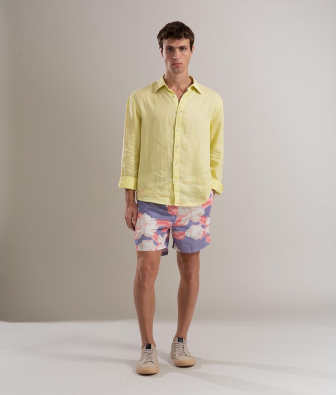 Beach  Short Camelia Regular Azul Chofer