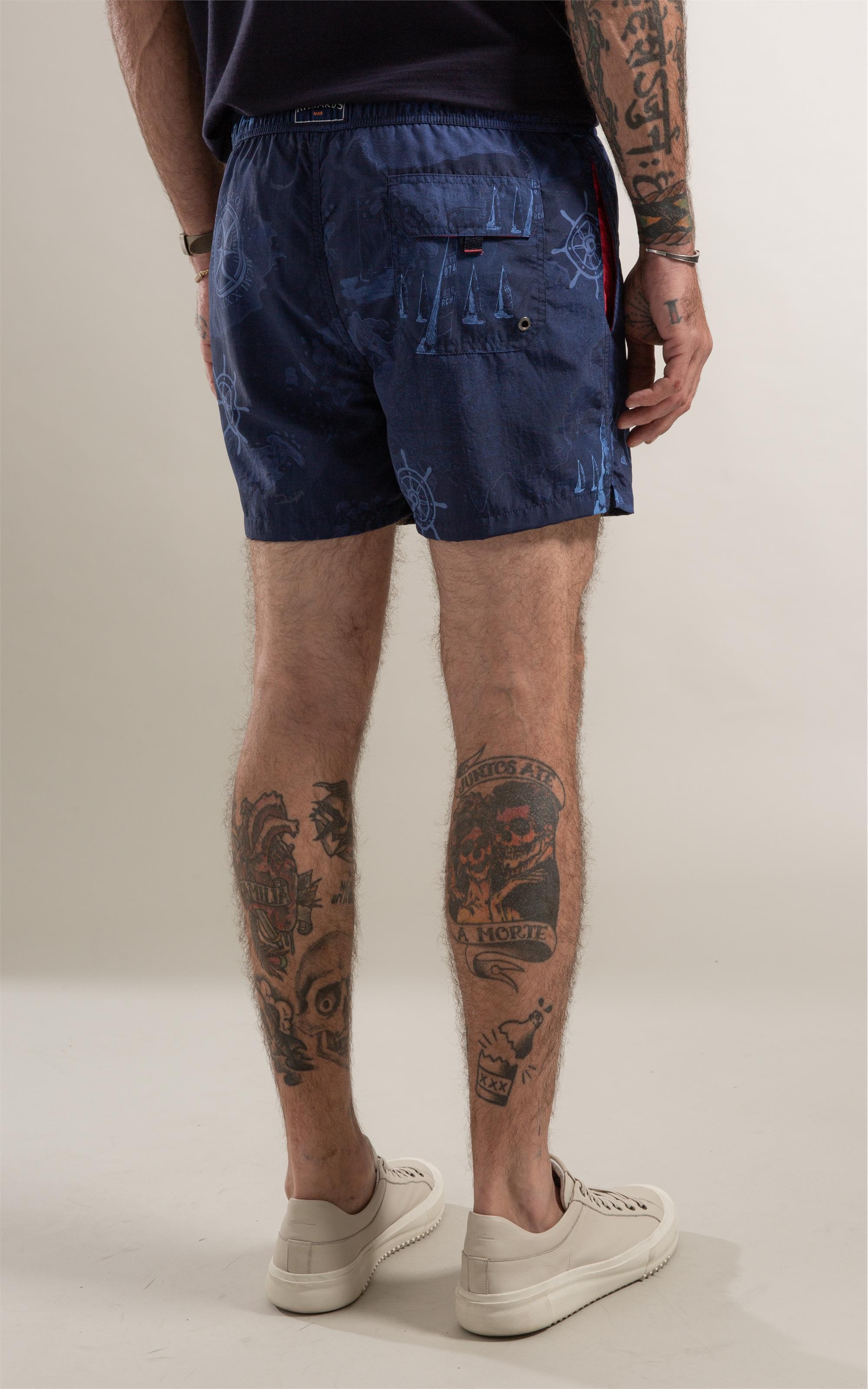 Beach Short Carta Náutica Biarritz Dark Navy