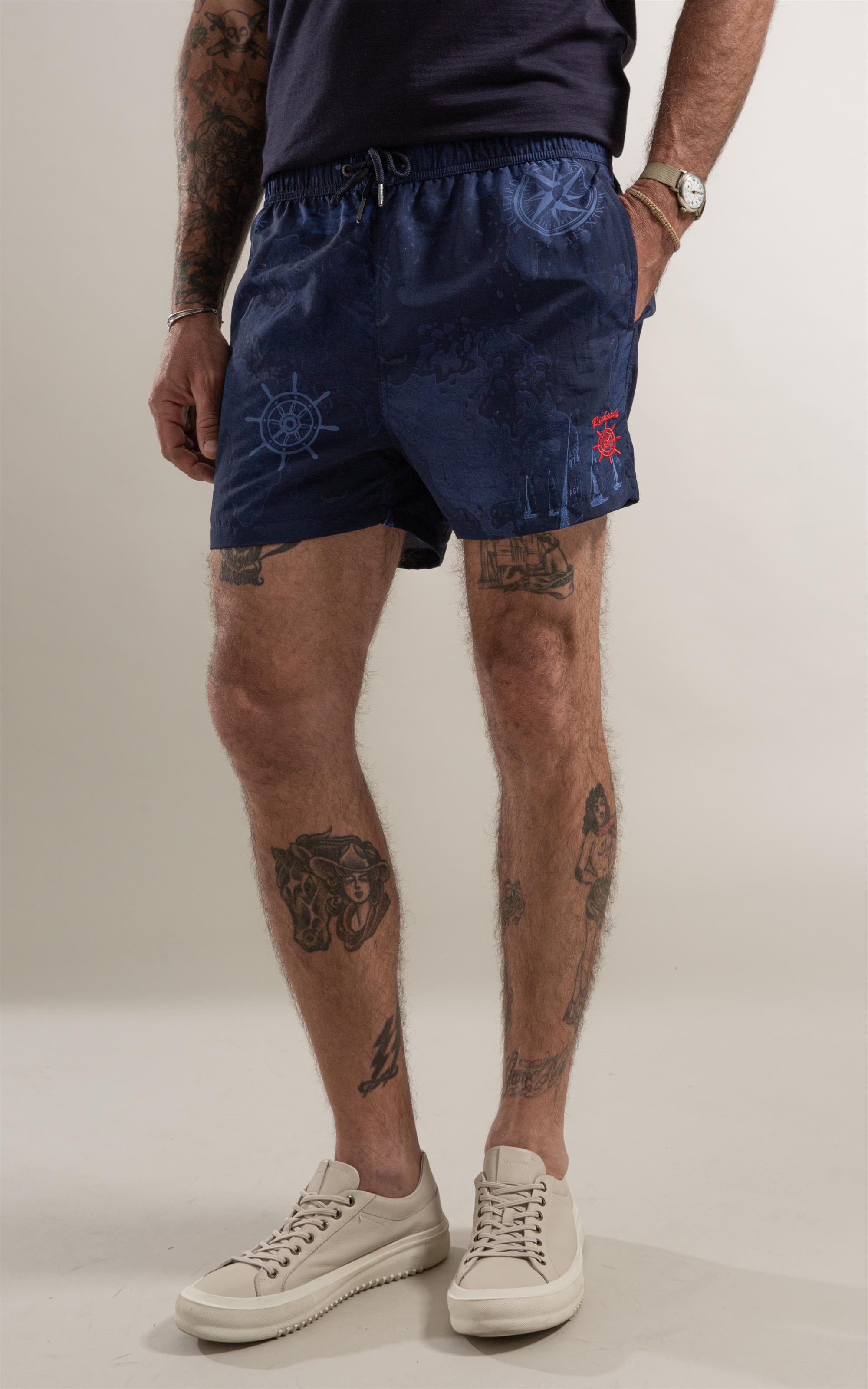 Beach Short Carta Náutica Biarritz Dark Navy