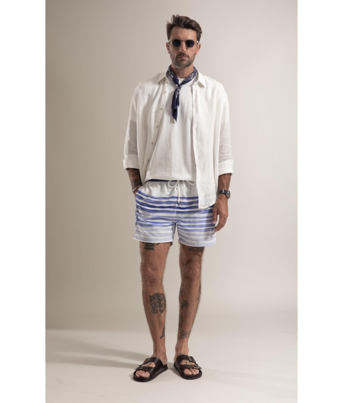 Beach Short Degradê Azul Bic