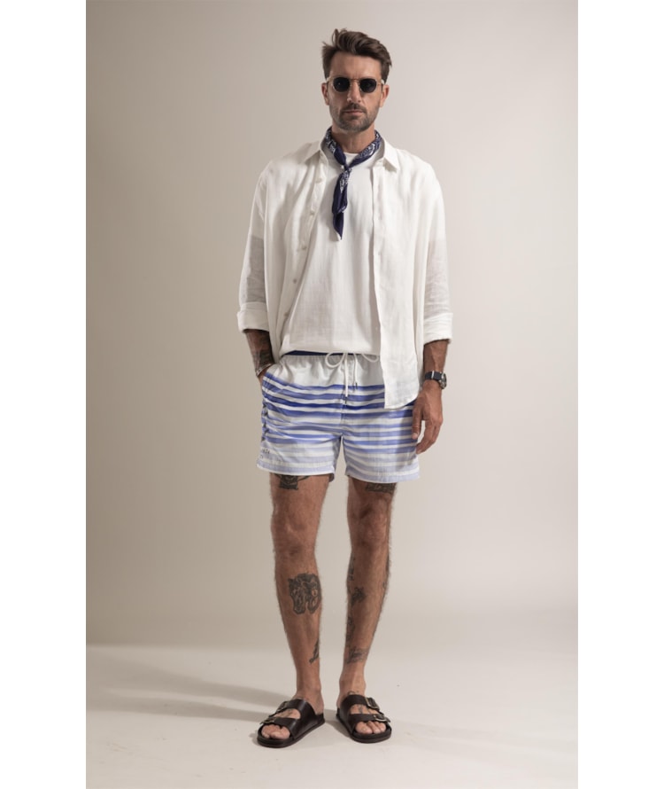 Beach Short Degradê Azul Bic